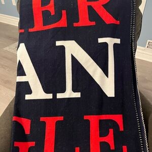 American Eagle Outfitters Red and White Blanket